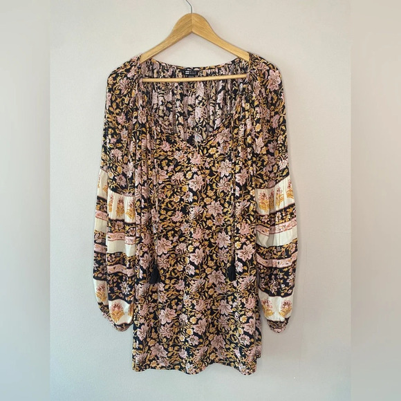 Billabong Gypset Mini Balloon Sleeve  Boho Dress - Picture 4 of 8